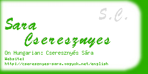 sara cseresznyes business card