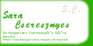 sara cseresznyes business card